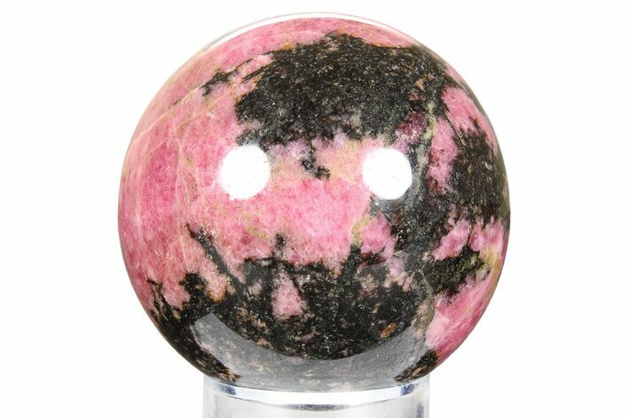 Bright Pink Polished Rhodonite Sphere - Madagascar #261480